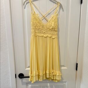 Listicle Yellow Lace Dress